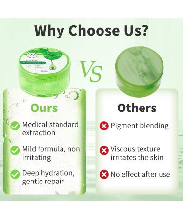 NAILKISS Aloe Vera Gel Organic Moisturizing Cream Soothing and Hydrating for Face Skin Hair & Sunburn Relief 100% Pure Aloe Gel for All Skin Types-300ml (10.1fl.oz) - Buy Online on GoSupps.com