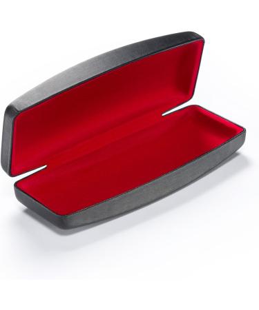 FEFI Large Hardcase Glasses Case - Silk Look Size L Black/Red | Premium Eyewear Storage - International Shipping Available - Buy Online on GoSupps.com