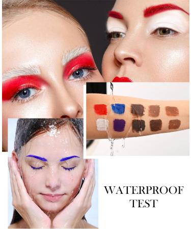  LYSdefeu eyebrow gel color waterproof white long lasting eyebrow makeup kit tinted liquid volume colorful mascara glue cosplay show 10 white - Buy Online on GoSupps.com