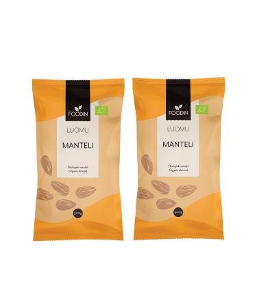 FOODIN FOODIN Organic Almonds 1 kg (2 x 500 g) raw excellent source of protein and unsaturated fats 100% organic gluten-free and vegan