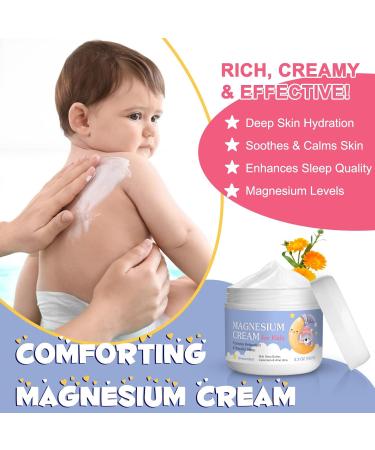 Magnesium Cream for Kids -Magnesium Oil Lotion For Bone & Muscle Relaxation Soothe and Nourish Skin with Calendula Aloe Vera Shea Butter-All-Natural Magnesium Oil for Kids' Calm Sweet Sleep Experience - Buy Online on GoSupps.com