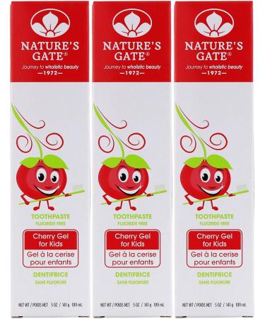 Nature's Gate Fluoride Free Toothpaste Cherry Gel for Kids 5 oz (141 g)(pack of 3)