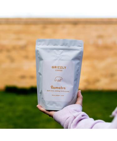 Grizzly Coffee - Sumatra | Sumatran Coffee Beans | Notes of Dark Cocoa Nutmeg Butterscotch | 227g | Rainforest Alliance Certified | Ethically Sourced | (Ground) - Buy Online on GoSupps.com