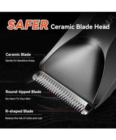 Body Hair Trimmer for Men - IPX7 Waterproof Electric Groin & Pubic Hair Shaver with LED Light Ceramic Blade USB Rechargeable & Travel Pouch - Buy Online on GoSupps.com