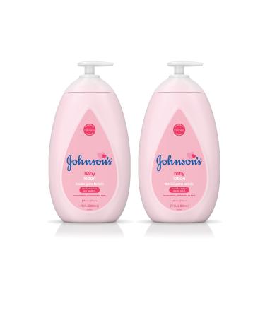 Johnson's Moisturizing Pink Baby Lotion with Coconut Oil Hypoallergenic 2 x 27.1 fl. oz 27.1 Fl Oz (Pack of 2)