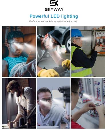 Skyway Blue Light Protective Glasses | 2.0x Reading & Gambling Goggles for Men & Women | LED USB Rechargeable UV Protection - Buy Online on GoSupps.com