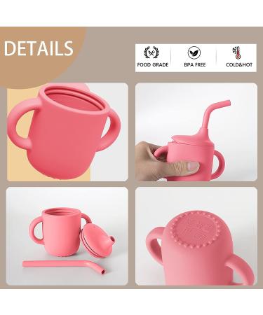 Silicone Sippy Cup with Straw for Baby 6 Months to 3 Years - No Spill Toddler Training Cup - 6oz (Blue) - Buy Online on GoSupps.com