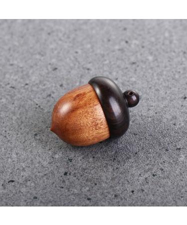Mini Acorns Decor | 10Pcs Solid Wood Craft Pill Boxes - Portable Sandalwood Storage for Tablets & Medicines - Buy Online on GoSupps.com