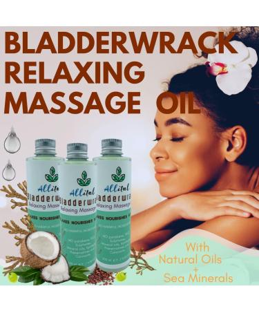 Allital Relaxing Massage Oils - Bladderwrack Sea Tang Grape Seed & Coconut Oil 100% Vegan Natural Body Oil for Massage Therapy - Buy Online on GoSupps.com