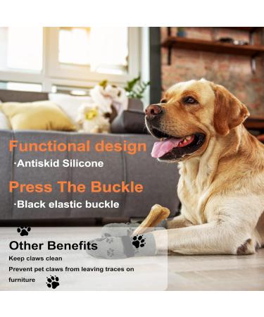 NeuWee Dog Socks 3 Pairs Double Side Anti-Slip Dog Grip Socks with Adjustable Straps Cute Soft Cotton Pet Paw Protector for Small Medium Dogs Indoor on Hardwood Floor Wear (M) M Gray - Buy Online on GoSupps.com