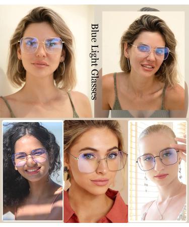 Dollger Blue Light Filter Glasses for Men & Women - Square Metal Frame Anti-Blue Light Large Size - Perfect for PC TV & Gaming  - Buy Online on GoSupps.com