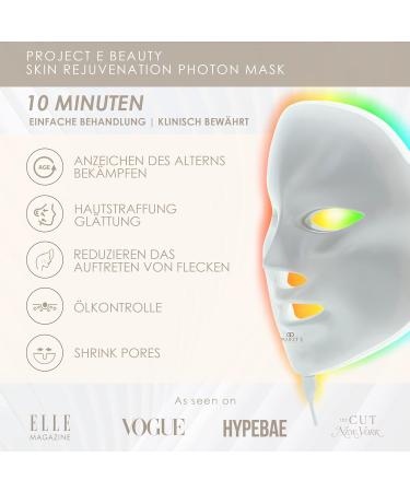 7-Color LED Face Mask for Light Therapy | Anti-Aging Skin Care | Boost Collagen & Brighten Skin | Project E Beauty - Buy Online on GoSupps.com
