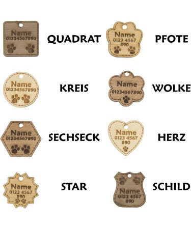 Personalized Wooden Dog Tag Pendant | Engraved Cat Pet ID | Custom Solid Wood Collars - Buy Online on GoSupps.com