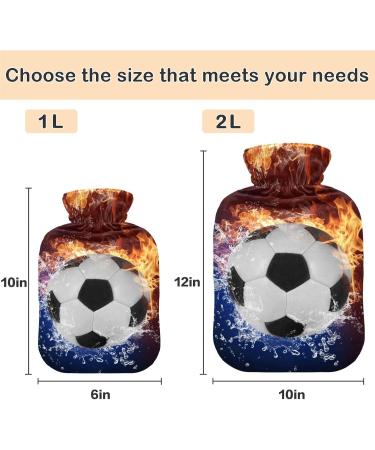 Buy Naanle Fire Football Hot Water Bottle 1L Transparent Heat Bottle for Bed Hand & Feet Warmer | Pain Relief & Cold Therapy | International Shipping - Buy Online on GoSupps.com
