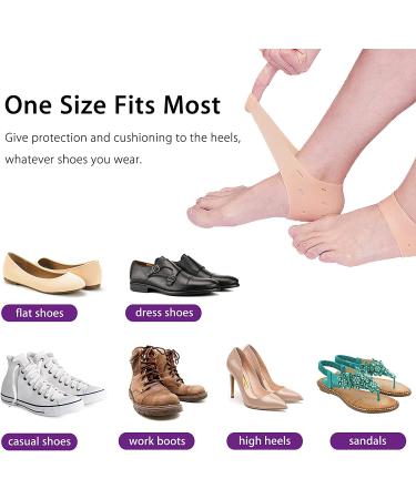 Silicone Heel Protectors - 2 Pairs Gel Pads for Blister Prevention, Achilles Tendinitis, Plantar Fasciitis - Breathable Heel Cups for Men and Women - White - Buy Online on GoSupps.com