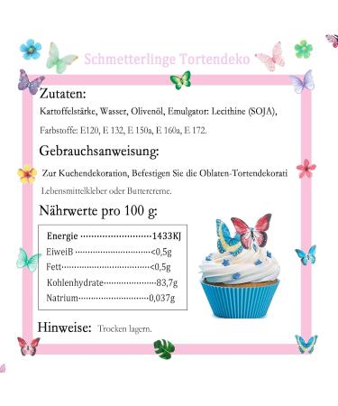 Shop 40 Edible Butterflies for Cake Decoration | Tortendeco Edible Tart Decorations - Buy Online on GoSupps.com
