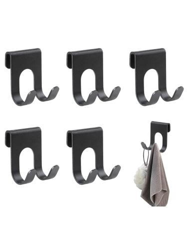 Razor holder shower without drilling 5 PCs razor holder razor hook multi -purpose hook aluminum razor bracket shower self -adhesive razor holder shower for bathroom kitchen organizer black