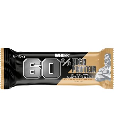 Buy Weider 60% Protein Bar - Highest Protein Content | 24 Cookies & Cream Bars with Glutamine & BCAA for Muscle Building | International Shipping - Buy Online on GoSupps.com