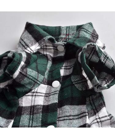 Yowablo Plaid Pet Shirt for XS Dogs - Stylish Green Pet Apparel - International Shipping Available - Buy Online on GoSupps.com
