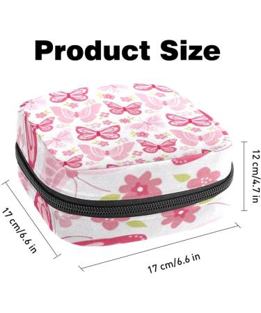 Stylish Pink Butterfly Women's Napkin Storage Bag | Floral Menstrual Cup & Bandage Organizer for First Period - Buy Online on GoSupps.com
