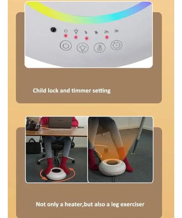 Caulo Electrical Warm Air Heater - Touch Control 360 Rotatable Design for Home Room Wall & Bathroom | Winter Pain Relief for Feet & Legs - Buy Online on GoSupps.com