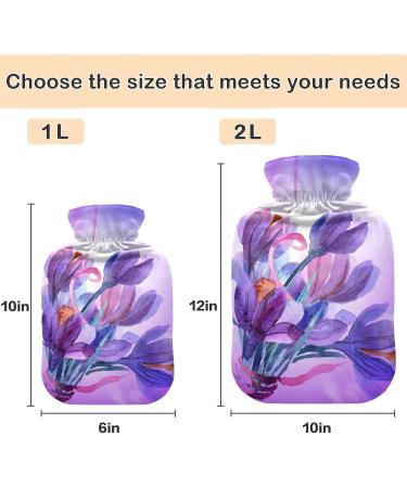 Buy NAANLE 2L Hot Water Bottle with Cover - Lavender Flower Design for Back Pain Relief & Heat Therapy | International Shipping Available - Buy Online on GoSupps.com
