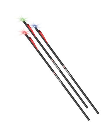 Barnett Headhunter Strobe Lighted Crossbow Arrows, 3-Pack of Polycarbonate Half-Moon Nocks, with Multi-Colored Strobe Lights 22"