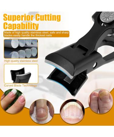 Nail Clippers for Thick Nails Wide Jaw Nail Trimmer Stainless Steel Nail Cutter with Nail Clip Storage Portable Fingernail Cutter Labor Saving Fingernail Trimmer for Women Men Adults(black) - Buy Online on GoSupps.com