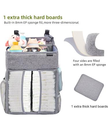Hanging Diaper Caddy Organizer - Nursery Organizer for Changing Table, Crib, Wall & Bassinet - Baby Essentials Storage (Gray) - Buy Online on GoSupps.com