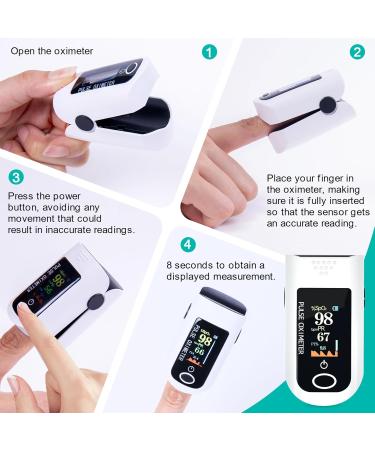 Fingertip Pulse Oximeter - Accurate Blood Oxygen & Pulse Rate Monitor with LED Display Portable Design & Lanyard for Easy Use - International Shipping Available - Buy Online on GoSupps.com