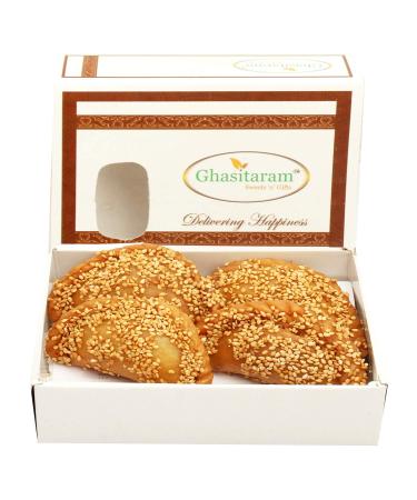 Ghasitaram Gifts Holi Sweets Holi Gifts Holi Hamper Roasted Til/Sesame Gujiya 200 GMS