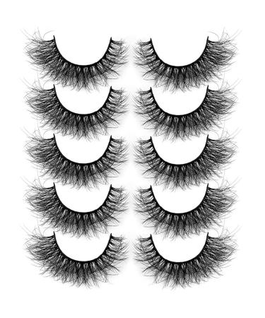 Natural false eyelashes Mink Lashes 3D Volume Natural False Eyelashes Pack Fluffy Wispy Faux Mink Eyelashes (3D/15mm)