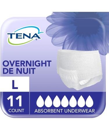 Tena Incontinence Underwear for Overnight Unisex Large 11 Count Large 11 count Solid - Buy Online on GoSupps.com