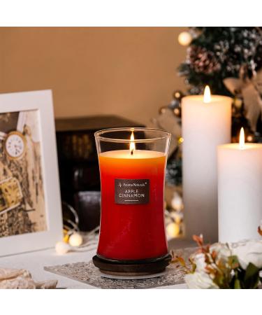 Aroma Naturals 3-Layer Scented Candle 21.52 oz - Apple Cinnamon | 100 Hours Burn Time | Natural Soy Wax with Wooden Lid - Buy Online on GoSupps.com
