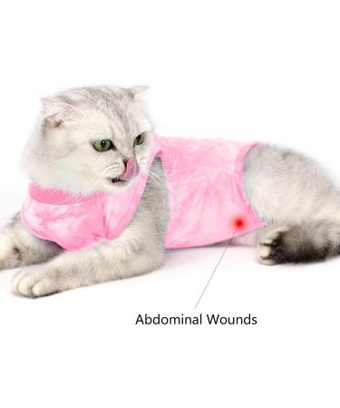 Lianzimau Cat Recovery Suit M Pink - Post Surgery Bodysuit for Cats - Anti Lick & Spay Recovery Clothing - Buy Online on GoSupps.com