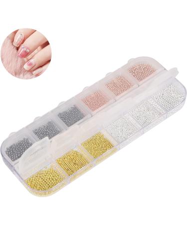 Nail Art DIY Ball Decorations 12 Grids Simple Operation Nail Art Ball Decorations Nail Art Steel Ball Decor for Nail Studios for Women(07) - Buy Online on GoSupps.com