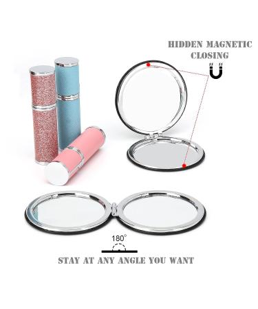 YTZJ Direct Compact Vanity Makeup Mirror - Portable Black Round Cosmetic Mirror for Travel - Small Handheld Mirror for Men, Women, and Girls - Buy Online on GoSupps.com