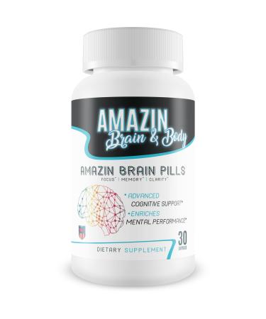 Amazin Brain Pills - Focus - Memory - Clarity - Advanced Cognitive Support - Enriches Mental Performance - Amazin Brain Supplement for Amazin Brain Support - Nootropics Brain Enhancement