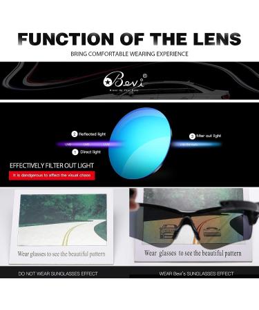 Bevi Polarized Sports Sunglasses - Durable TR90 Frame - Blue Rainbow | Ideal for Men, Women - Perfect for Baseball, Running, Cycling, Golf - Buy Online on GoSupps.com