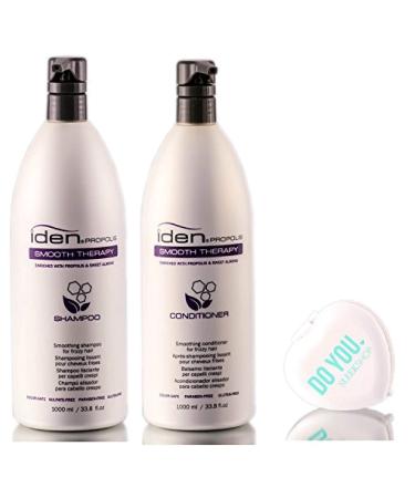 SMOOTH THERAPY Shampoo & Conditioner DUO Set (with Sleek Compact Mirror) (33.8 oz / 1000ml - Large Liter DUO Kit) 33.8 Ounce / 1000ml - Large Liter DUO Kit