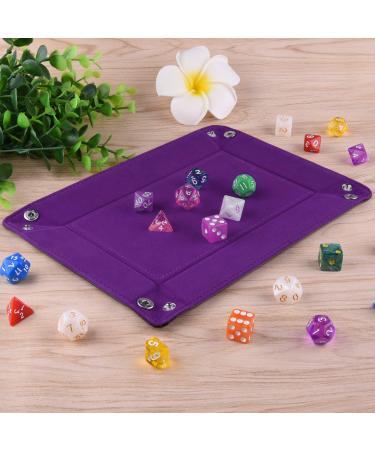 SIQUK Double Sided Dice Tray - Folding PU Leather & Dark Violet Velvet Holder - Buy Online on GoSupps.com
