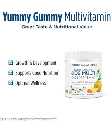 Nordic Naturals Zero Sugar Kids Multi Gummies - 120 Orange Lemon Flavored Gummies - Buy Online on GoSupps.com