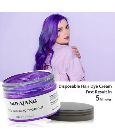 Temporary Violet Hair Color Wax - Natural Styling Pomade for Men & Women | Perfect for Parties Cosplay & Halloween - 4.23 oz - Buy Online on GoSupps.com