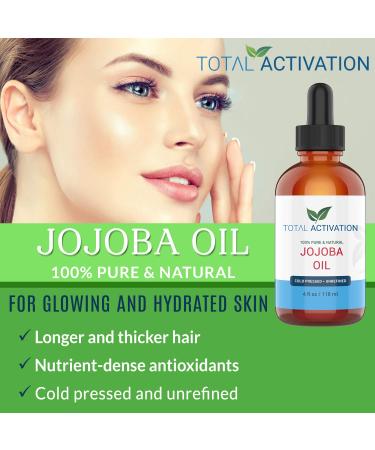 Total Activation Organic Jojoba Oil for Skin, Hair & Nails - 100% Pure, Unrefined, Cold Pressed - Natural Face Moisturizer - Large 4 oz Bottle - Buy Online on GoSupps.com
