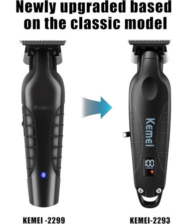 KEMEI 2293 Professional Hair & Beard Trimmer - Zero Gapped T-Blade Clippers for Men - Cordless & Rechargeable Hair Clippers for Barbers - Buy Online on GoSupps.com
