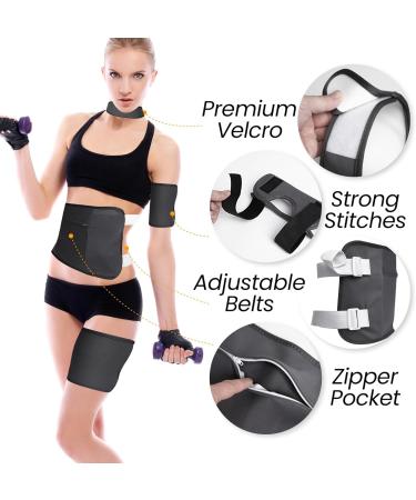 Black Castor Oil Pads for Weight Loss | Adjustable Wraps for Waist Feet Body & Neck - Unisex - Buy Online on GoSupps.com