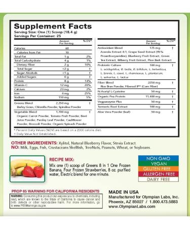 Buy Olympian Lab Greens Protein 8 in 1 - 388g | Premium Nutritional Supplement for Optimal Health | International Shipping Available - Buy Online on GoSupps.com