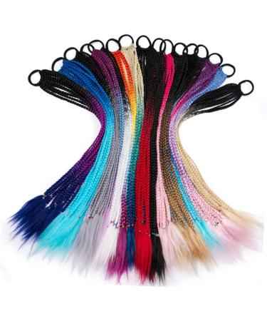 minkissy 3 Sets Curly Wig Human Hair Colorful Wigs Hair Ties Kids Hair Braided Wig Hair Extensions Colored Micro Braid Hair Wig Ponytail Hair Tie Girls Ring Pigtails Ponytail Holder Ring - Buy Online on GoSupps.com