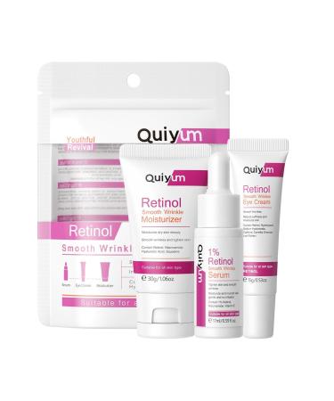 Retinol Travel Kit Anti-Aging Skin Care for Teen Girls, Skin Care Products for Travel or First Timer Cleansing, Treatment and Moisturizing with Serum, Cream