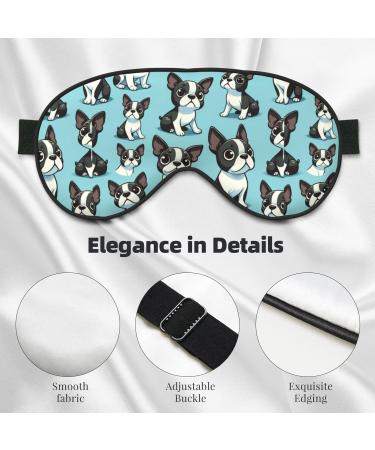 Buy Cute Boston Terrier Double-Sided Eye Mask | Unisex Sleep Shade Cover for Travel & Relaxation - Buy Online on GoSupps.com